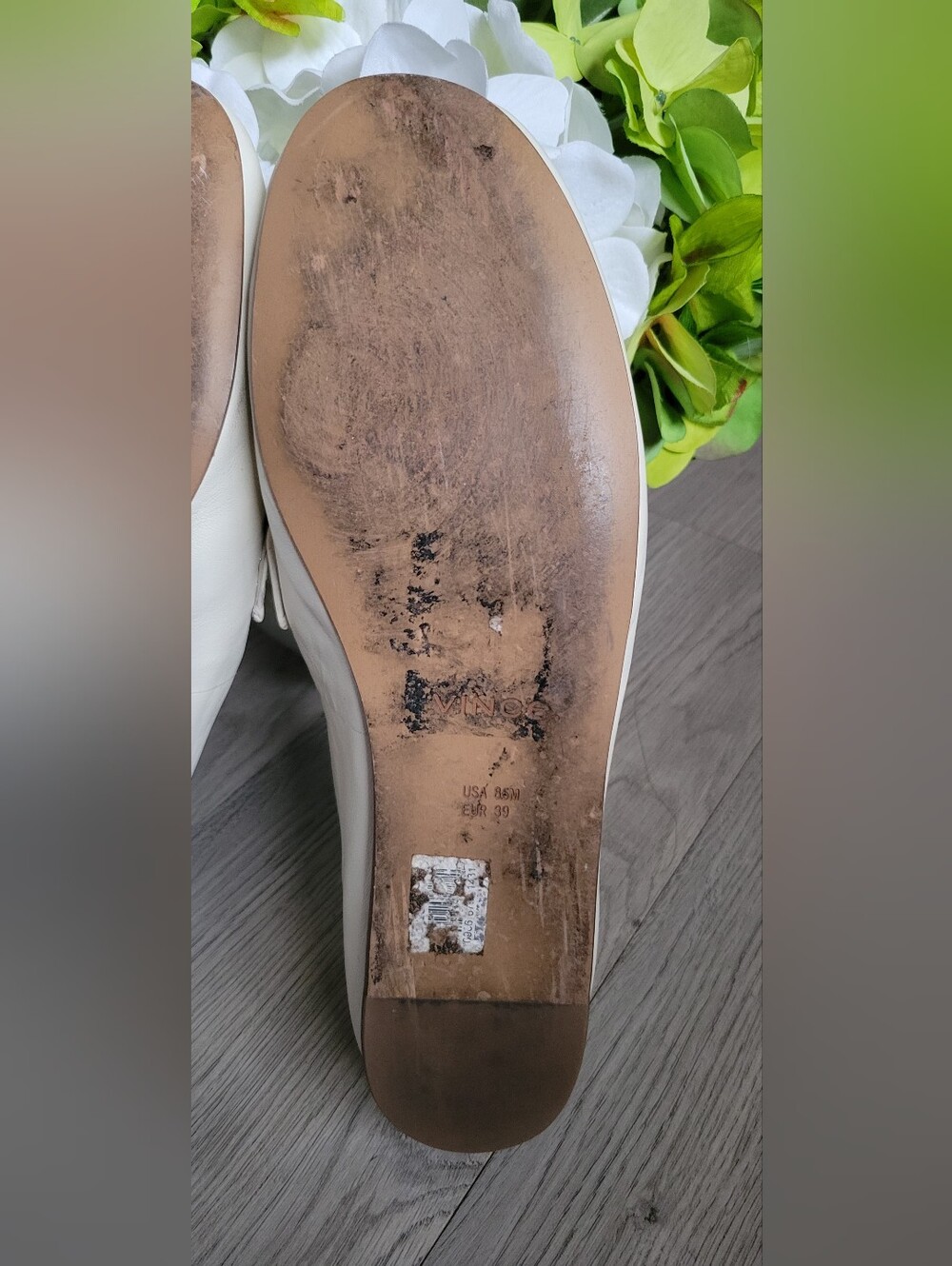 Vince Davis Milk White Leather Loafers with Penny Keeper Vamp, US 8.5 EU 39 - Picture 15 of 16